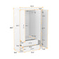 3-Door Wardrobe with 2 Drawers and MDF Construction, Modern Design with Shelves and Hanging Rail, 41.5" L x 18.5" W x 68" H, White