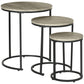 Nesting Tables Set of 3, Round Coffee Table, Stacking Side Tables with Steel Frame for Living Room