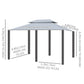 13'L x 10'W x 8.7'H Patio Gazebo Outdoor 2-Tiers Garden Canopy Yard Sunshade Shelter with Curtains, Grey