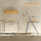 4 Pack Acrylic Foldable Chairs, Transparent Folding Chairs for Living Room, Home Office, Party, Orange