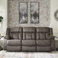 First Base - Gunmetal - Reclining Sofa - Faux Leather