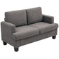 54.3" Loveseat Sofa, 2 Seater Sofa with Removable Cushions, Small Couch with Solid Wood Frame for Living Room, Dark Grey