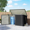 7.6 x 3.4ft Outdoor Storage Shed, Triple Garbage Bin Shed Organizer with Lockable Double Doors and Openable Lid
