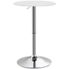 Round Adjustable-Height Bar Table - White