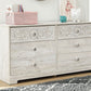 Paxberry - Six Drawer Dresser - Vinyl-Wrapped - Whitewash