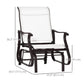 Outdoor Glider Chair, Patio Glider with Steel Frame and Mesh Fabric, Outdoor Patio Chair for Backyard, Garden and Porch, Cream White