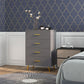 4-Drawer Chest of Drawers with Gold Handles - Dark Grey