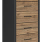 Vertani - Black / Honey Brown - Five Drawer Chest