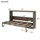 Twin-Size Murphy Bed with LED Light and Foldaway Cabinet, Space-Saving Wall Bed with Desk Conversion, 83" L x 45.5" W x 47" H, Brown