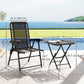 3 Pieces Patio Bistro Set, Outdoor Folding Table and Chairs Set, Metal Patio Furniture Set with Cup Holders