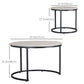 Round Nesting Coffee Tables Set of 2 - Grey Wood Grain