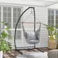 Hanging Hammock Chair Stand Only, C Shape Hanging Heavy Duty Metal Frame Swing Stand for Porch Swing Chair, Black
