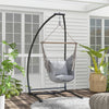 Hanging Hammock Chair Stand Only, C Shape Hanging Heavy Duty Metal Frame Swing Stand for Porch Swing Chair, Black