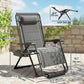 Zero Gravity Chair, Reclining Outdoor Lounger Chair with Cup Holder, 400 LBS Capacity, Dark Grey