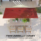 Double-Sided Patio Umbrella Parasol with Tilt, Adjustable Height, Vents and 12 Ribs, for Garden, Deck, Pool, Wine Red
