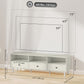 TV Stand for up to 75 Inches, TV Table with 3 Storage Shelves, 3 Drawers for Living Room, Bedroom, Cream White
