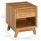 Bedside Table for Bedroom, Nightstand with Drawer and Shelf, Modern Side End Table, Walnut Brown