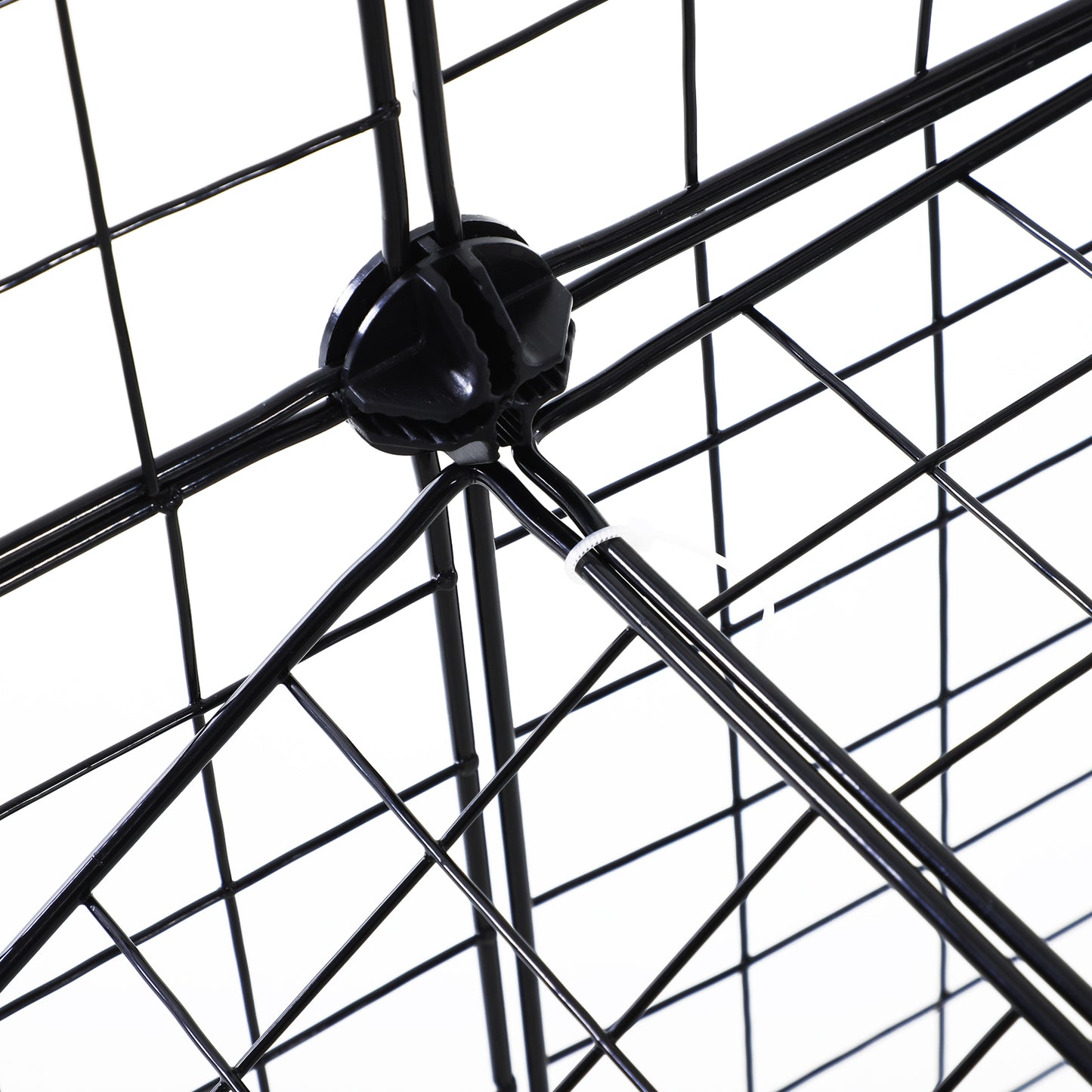40 Pcs Small Animal Cage Bunny Hutch Portable Metal Wire with Ramps for Kitten Chinchilla, Black