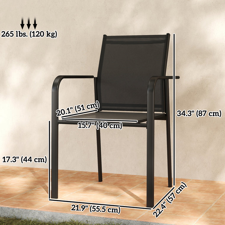 4-Piece Stackable Dining Chair Set with 20" Deep Seat