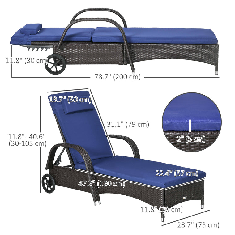 5-Level Adjustable Deck Lounge Chair with Headrest