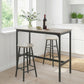 3-Piece Counter Height Bar Table and Chairs, Dining Table and Chairs Set for 2, Pub Table and Chairs