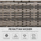 6pcs Outdoor Rattan Sofa Set Garden Wicker Sectional Couch Furniture Set with Dining Table and Chair Dark Grey