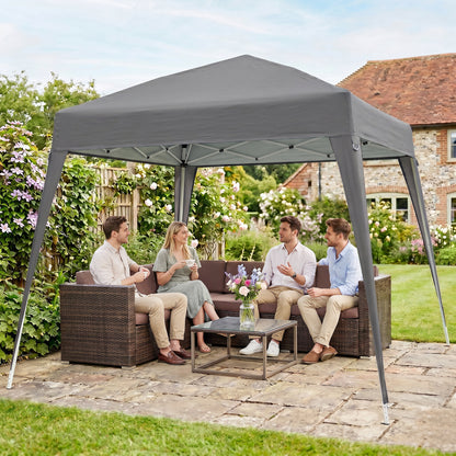 8' x 8' Grey Pop-Up Party Tent with Carrying Bag