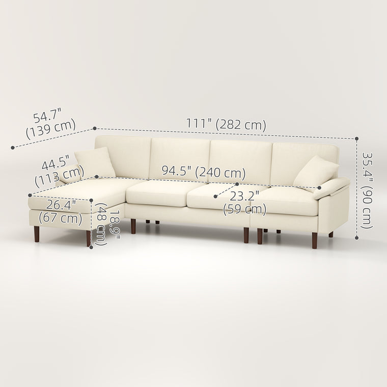 L-Shaped Sectional with Changeable Chaise & Pillows