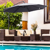 10ft Grey Banana Cantilever Umbrella with Base & Crank