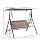 2-Person Porch Swing Chair, 2 Seater Patio Swing Bench w/ Adjustable Canopy, Breathable Seat for Garden, Poolside, Black