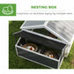 95"L Chicken Run Large Chicken Coop with Nesting Box Wooden Roof Side Door for Outdoor 4–8 Chickens