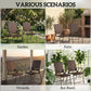 Outdoor Wicker Dining Chair Set of 2, 2 Pieces Rattan Foldable Chair with Steel Frame for Garden, Backyard, Porch, Brown