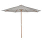 10' x 8' Wooden Patio Umbrella, Garden Parasol, Outdoor Sunshade Canopy with Bamboo Rib for Outdoor, Grey