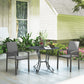 Set of 2 Outdoor Stackable Garden Dining Chairs, Patio Chairs with Breathable Fabric Seat, Armrests and Backrest for Patio, Balcony and Backyard, Dark Grey