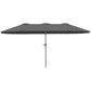 13ft Double-Sided Patio Umbrella with Crank Handle, for Poolside, Deck, Garden, Light Grey