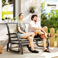 Outdoor Glider Bench, 2 Person Patio Glider Chair, Gliding Outdoor Garden Loveseat Swing Bench with Breathable Mesh Fabric, Steel Frame for Backyard, Porch, Cream White