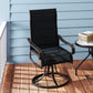 2-Piece Swivel Patio Dining Chairs, 360° Swivel Rocking Outdoor Chairs with Curved Armrests, Breathable Mesh Seat & S Shape Backrest for Yard, Lawn, Porch, Black