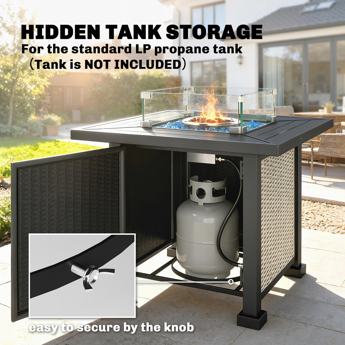 32" CSA-Certified Propane Fire Pit Table with Lid