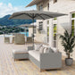 6.5x9.6ft Rectangle Aluminum Tilt Patio Umbrella, Garden Market Parasol, Outdoor Sunshade Canopy with Crank, Light Grey