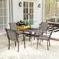 Patio Chairs Set of 4 with Armrest and High Backrest, for Backyard, Balcony, Porch, Poolside, Deck, Garden, Brown