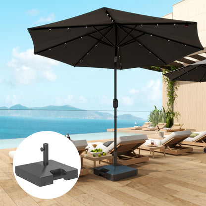 Black Plastic Square Umbrella Base with Wheels, Up to 73lb