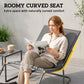 Outdoor Rocking Chair, Oversized Rocking Patio Chair with 25" Extra Wide Mesh Seat and Cushion, Dark Grey
