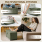 Storage Ottoman, Upholstered Corduroy End of Bed Bench with Thick Padding, Storage Bench for Bedroom, Dark Green