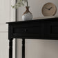 Hallway Console Table, Modern Entryway Table with 2 Drawers, Storage Shelf, Turned Legs for Living Room, Bedroom, Black