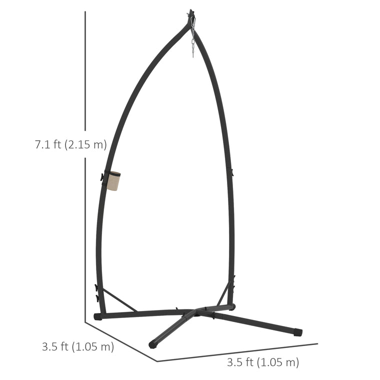 Heavy Duty Steel Hammock Chair Stand with Cup Holder