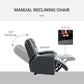 PU Leather Reclining Chair, Manual Recliner Chair for Living Room with Footrest, 2 Side Pockets, Steel Frame, Black