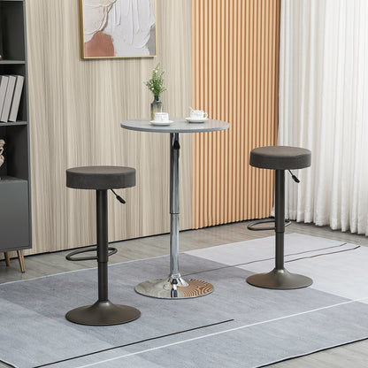 Set of 2 Adjustable Swivel Bar Stools with Footrest