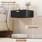 Modern Floating Nightstands Set of 2, Wall Mounted Bedside Tables with Wave Drawer Black