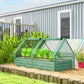 6' x 3' Metal Planter Box with Cover, Raised Garden Bed with Mini Greenhouse for Herbs, Vegetables, Green and Dark Grey
