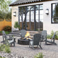 Classic Adirondack Chair, Muskoka Chairs, Garden Deck Chair with Cup Holder for Patio, Indoor, Backyard, Dark Grey